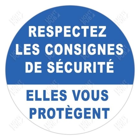 Gobo panneau respectez les consignes de sécurité Gobo panneau respectez les consignes de sécurité