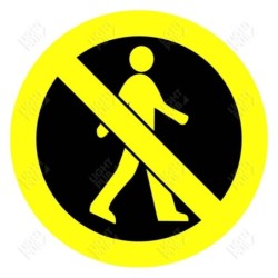 Señal gobo Paso de peatones prohibido amarillo