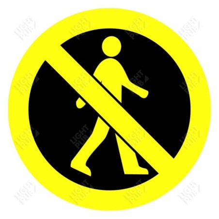 Señal gobo Paso de peatones prohibido amarillo Señal gobo Paso de peatones prohibido amarillo