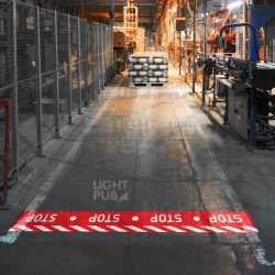 Projecteur bande lumineuse rouge STOP au sol