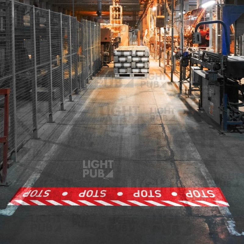 Projecteur bande lumineuse rouge STOP au sol