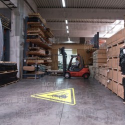 Signalétique lumineuse prévention collision chariot élévateur et piéton