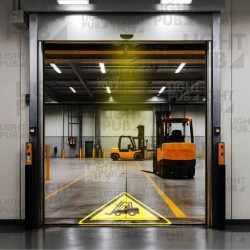 Segnale di avvertimento illuminato per la porta automatica del carrello elevatore