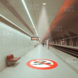 Panneau lumineux projeté au sol interdit cigarette électronique