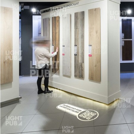 Lighted QR Code Projector on the Floor - Phygital Experience for Stores Lighted QR Code Projector on the Floor - Phygital Experience for Stores
