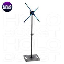 Holoboost stand for Holoscreen holographic propeller installation in high bay windows