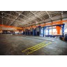 Floor-mounted illuminated safety signs Overhead crane handling